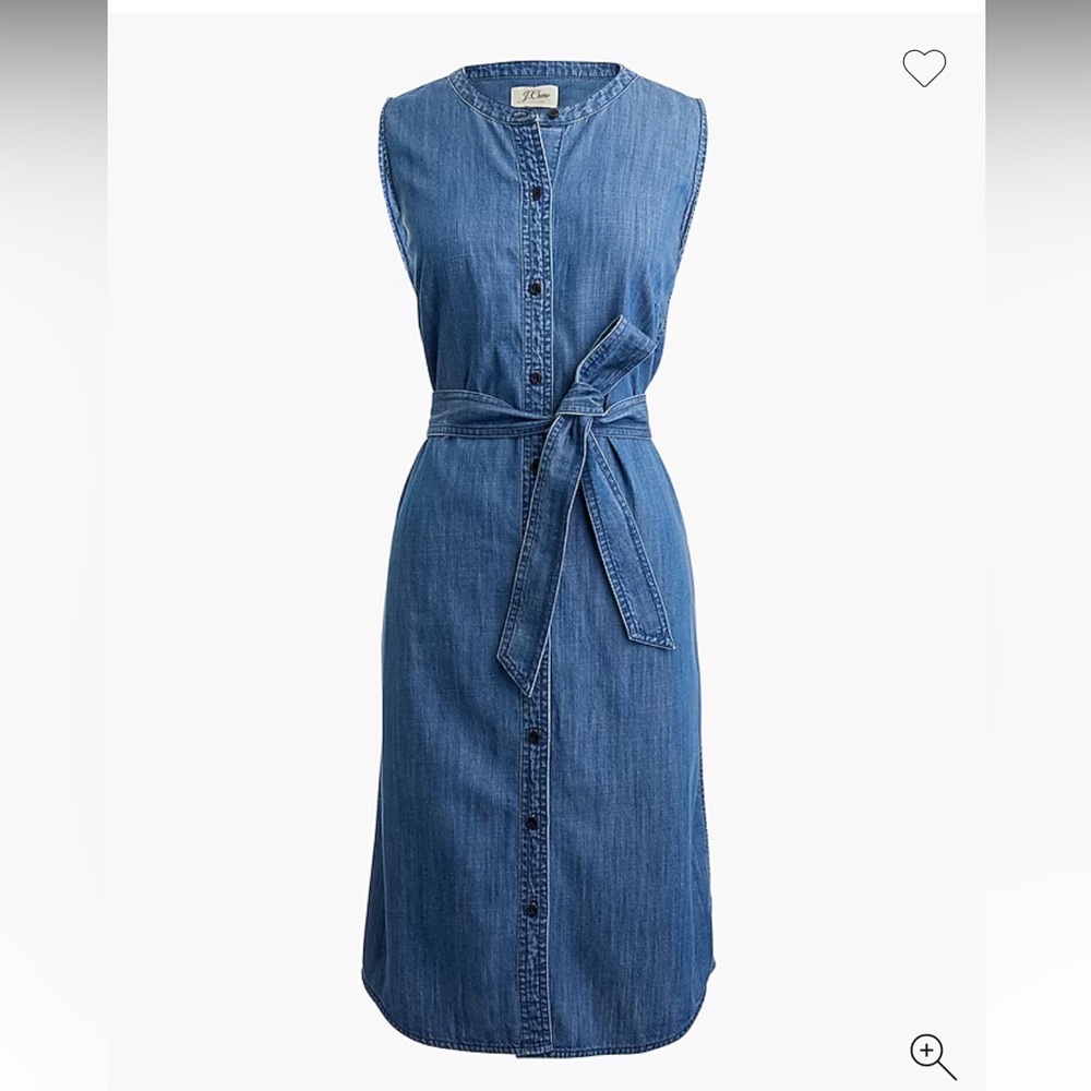 J. Crew Blue Denim Midi Dress with Belt